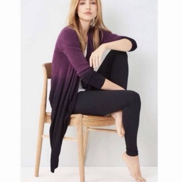 NWT Barefoot Dreams CozyChic Ombre Calypso Velvet Plum Aubergine Wrap Cardigan - Picture 1 of 7